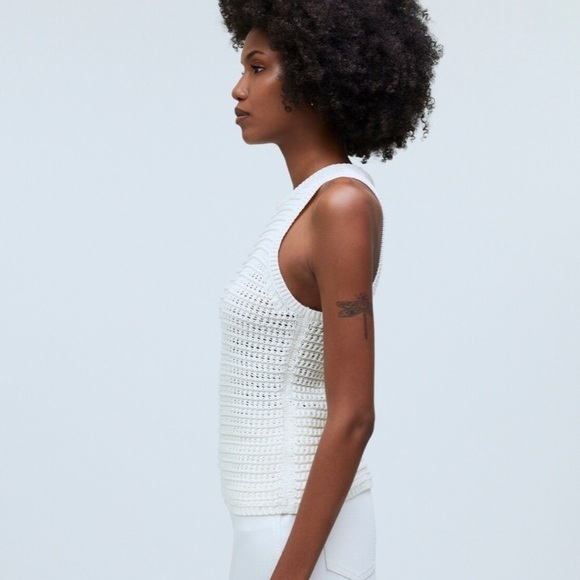Madewell Crochet-Knit Crewneck Sweater Tank - Picture 4 of 5